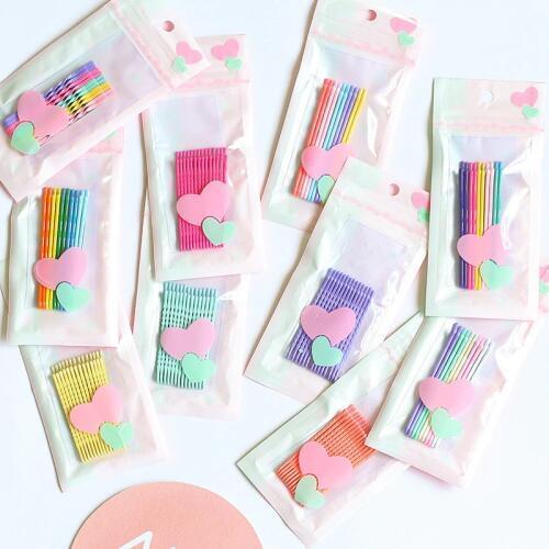 Free shipping Colorful Strip hair clips for women College style combination hairpins ladys Basic korea style hair accessories