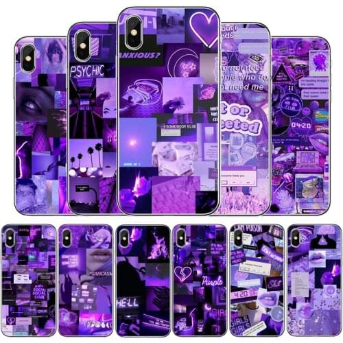 Purple Love Aesthetic Art Silicone phone case For iphone 12 11Pro Max 11 XR XS Max X 8 7 6 6S Plus 5 5S SE 2020 Back Cover Shell