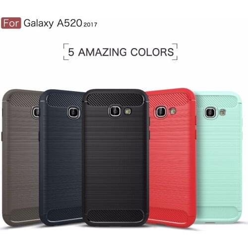 Mobilephone bag cases for Samsung Galaxy A5 2017,100pcs/lot,Fiber carbon rugged armor TPU protector back cover for Galaxy A520