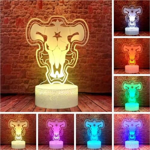 Black Clove Magan 3D Illusion LED Sleeping Nightlight 7 Colors Light-up Anime action & toy figures