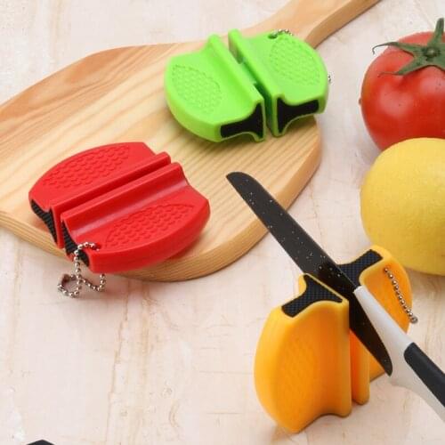 Two in one Double sided sharpener Mini Household outdoor portable tungsten steel ceramic coarsegeinding daily sharpening