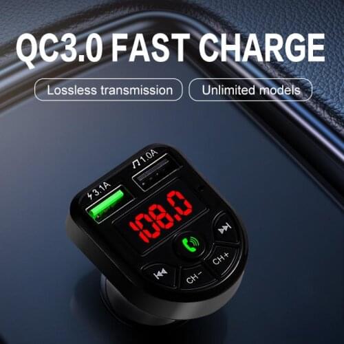 Car Bluetooth FM Transmitter Wireless Handsfree Audio Receiver Auto MP3 Player Dual USB Fast Charger Car Accessories