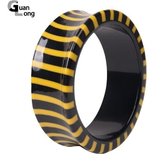 Guanlong Yellow Striped Indian Bangles For Women Acrylic Resin Cuff Wide Bracelets Bangles With Designer Charms Fashion Bangles