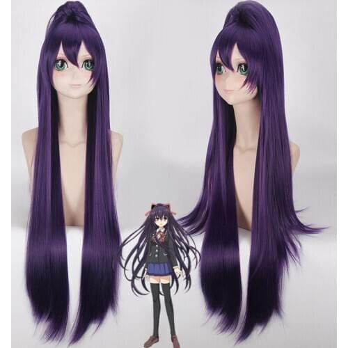School Uniform Costume Lady Girl Gothic Princess Anime Clothing Drake Purple Long Straight Ponytail