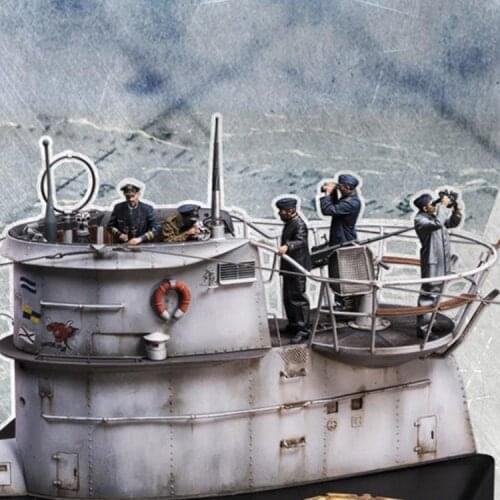 1/35 U-BOAT soldier five-person suit, No U-BOAT, Only soldiers, Resin Model Soldier GK, Unassembled and unpainted kit