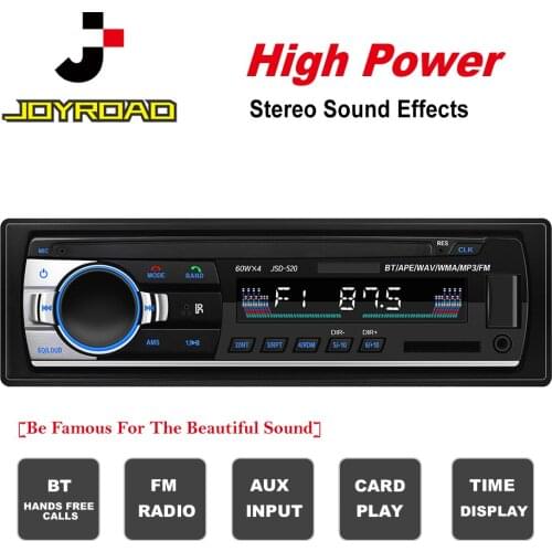 JSD-520LT 1Din MP3 Car Radio Digital Bluetooth 60Wx4 FM Audio Music USB / SD Input In Dash Locator Auto Stereo Head Unit