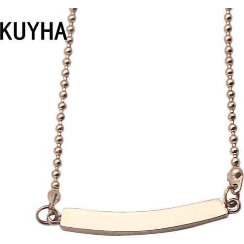 Fashion Style Pendant&Necklace Simple Geometric Rose Gold Metal Chain Necklaces For Women Mothers Day Party Jewelry Present