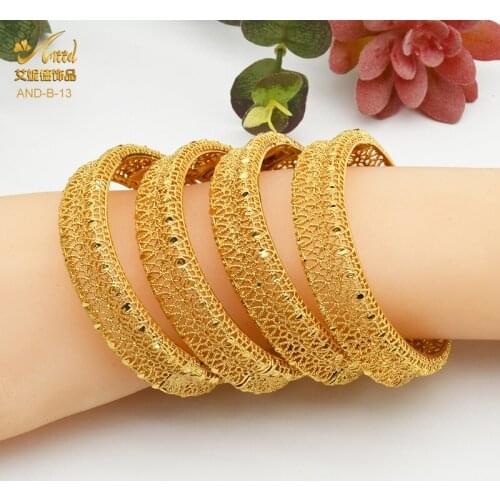 Fashion Gold Love Bracelets For Women Accessories 24K Bride Wedding Bangles Indian/Ethiopian/France/African/Dubai Jewelry Gifts