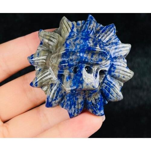 Natural Lapis Lazuli Hand-Carved Son Of The Sun Crafts Home Decor