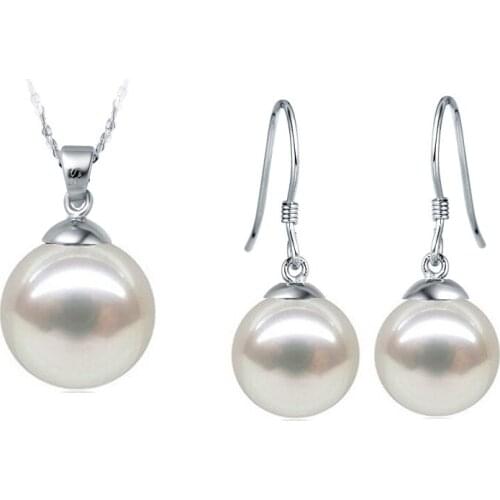 NEW white gold suit set of Pearl White 925 Sterling Silver suit made of fresh water pearl wholesale
