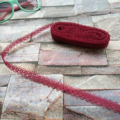 Wholesale 10 yards beautiful 15mm width Wine Red lace ribbon lace embroidery DIY Decoration For Sewing Accessories