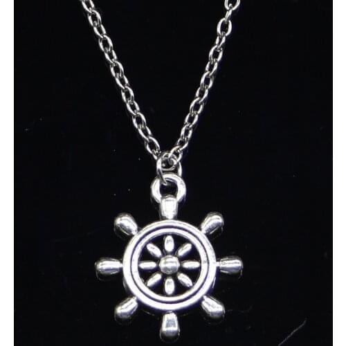 New Fashion Necklace 22x20mm ships wheel helm rudder Pendants Short Long Women Men Colar Gift Jewelry Choker