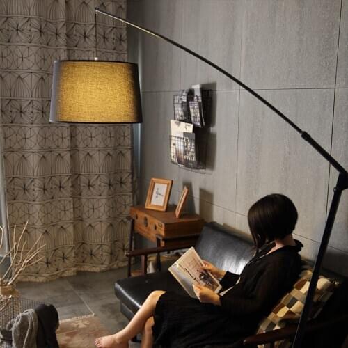 Nordic fishing lamp floor lamp modern minimalist creative living room bedroom study atmospheric high-end vertical lamp