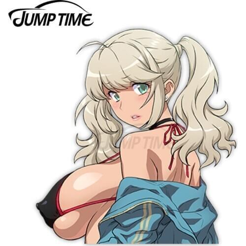 Jump Time Ecchi na Onee-chan ni Shiboraretai Megumi Sexy Cute Anime Girl Vinyl Decal Waifu Peeker Big Head Car Stickers