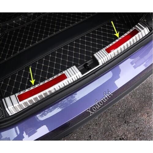Car Body Stainless Steel Inner Inside Rear Trunk Bumper Trim Frame Threshold For Volkswagen VW T-cross Tcross 2018 2019 2020