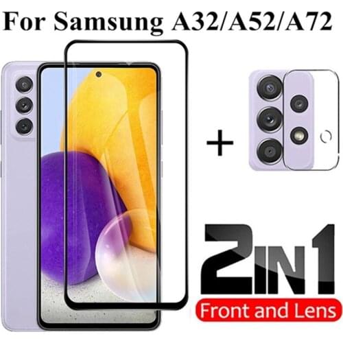 2in1 Tempered Glass For Samsung Galaxy A32 5G A52 A72 Camera Lens Protective Film for A72 A52 5G A 32 A 72 Lens Protective Glass