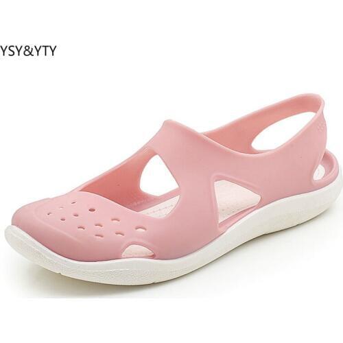 2019 female summer new wild non-slip student soft bottom jelly Baotou beach sandals hole shoes plastic sandals shoes