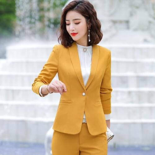 Female professional dress two-piece long-sleeved suit temperament pants set wild jacket fashion OL commuter ladies suit