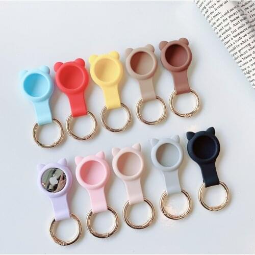 For Apple Airtags Liquid Silicone Protective Sleeve For Apple Cute Cartoon Case Locator Tracker Anti-lost Device Keychain Cover