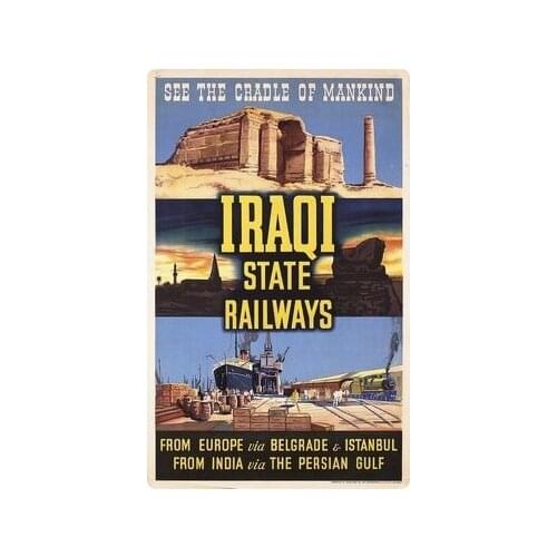 Scenic Desert State Railway Iraqi Baghdad Iraq Travel Retro Vintage Poster Canvas DIY Wall Paper Posters Home Decor Gift