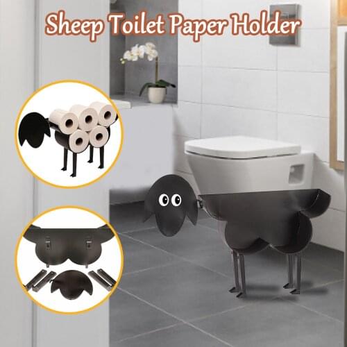 1pcs sheep toilet paper holder bathroom roll paper towel holder toilet paper holder paper holder bathroom iron frame decoration