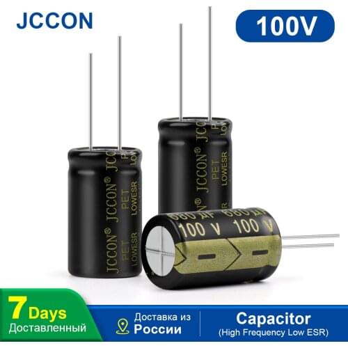 JCCON High Frequency Low ESR Aluminum Capacitor 100V 680UF 10Pcs DIY Electronic 18x30mm Supercapacitor