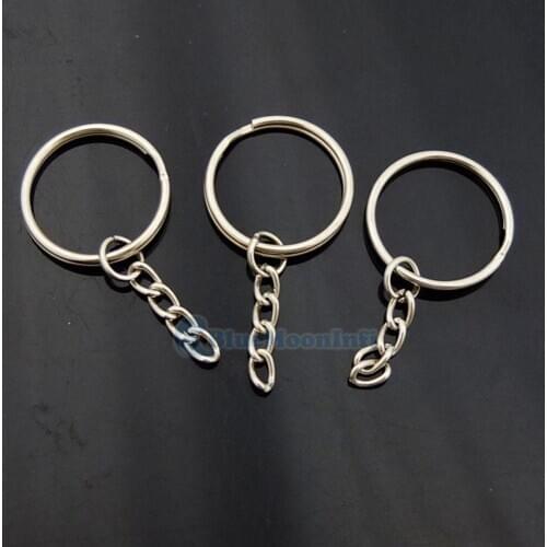 100 pcs 1" 25mm Metal keyring Keychain 1" Chain Purse Zipper Pulis Snap Spring Hooks Nickel