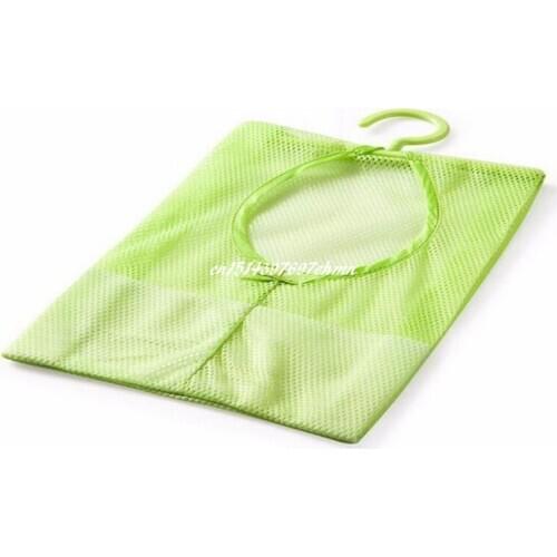 100pcs/ot 26*30cm Hanging Mesh Storage Bag Clothes Toy Organizer Laundry Hook Underwear Kitchen Bathroom Dry Practical Pouch