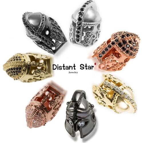 15.6*10.1/19.3*11.7mm High Quality Micro Pave CZ Helmet Type Bracelet Beads DIY Handmade Jewelry Making