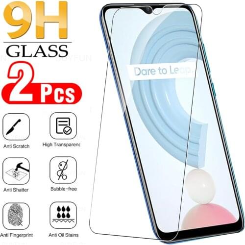 2PCS 9H Protective Glass For Realme C21 Tempered Glass Case For Oppo Realme C21 C25 C20 C15 C12 C11 2021 C 21 21C Screen HD FIlm