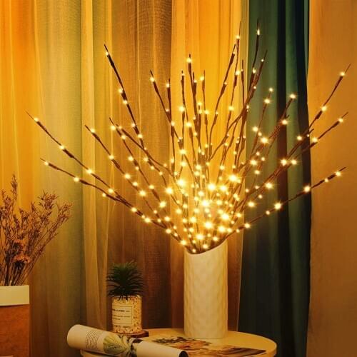 20 LED Simulation Orchid Branch Light Romantic Vase Filler Flower Willow Branch Lights Christmas Holiday Home Decoration Light