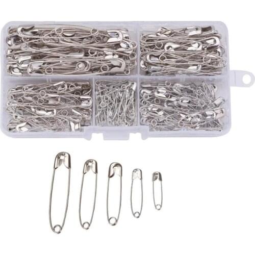 220 Pcs/ Boxed Portable Multiple Models Safety Pin Box DIY Safety Iron Pin Brooch Handmade Sewing Clothing&bag Accessories