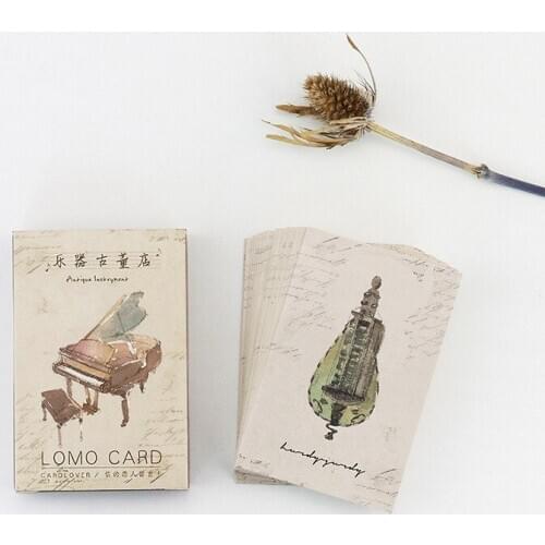 28 sheets/Set Retro Musical instrument Mini Lomo Postcard /Greeting Card/Birthday Letter Envelope Gift Card Message Card