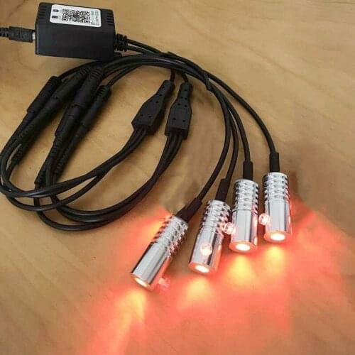 4 in1 RGB LED Car Interior Atmosphere Lighting DIY Fiber Optic Led Light Illuminator Smart phone APP&Audio Sound Remote control