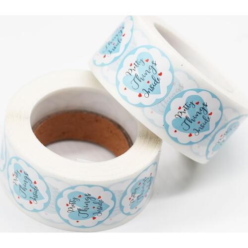 500pcs/roll Kraft Labels Sticker Pretty Thing Inside With Love Labels Stickers For Home Decoration Gift Card/Gift Box Stationery