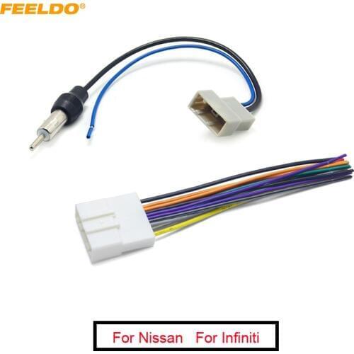 FEELDO 1Set Car CD Audio Stereo Wiring Harness Antenna Adapter For Nissan/Infiniti Install Aftermarket CD/DVD Stereo #AM1647
