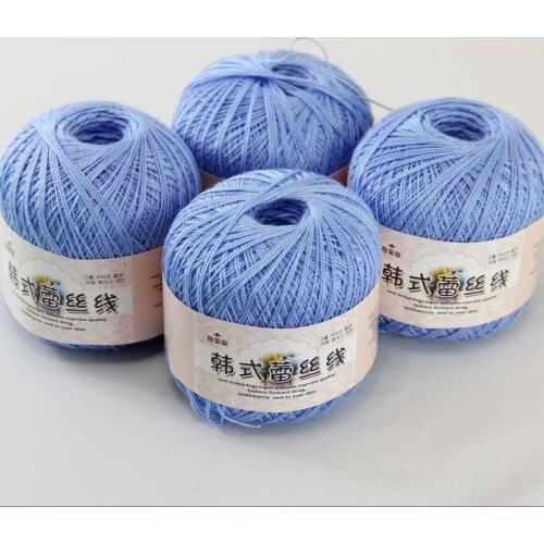 Free shipping 4Balls X50g New Soft Hand Knitting High quality soft 100% Cotton Crocheted Yarn 16107-4 Light Blue