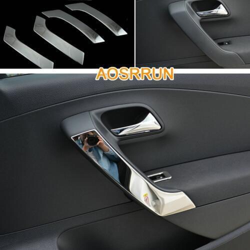 Free Shipping Stainless Steel Interior door shake handshandle Car Accessories Car-styling For VW Volkswagen Polo 2011-2017 6R