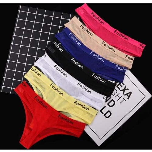 Seamless Women Briefs Sexy Panties Mesh G String Girls Thong Transparent Underwear Summer Fitness Yoga Ladies T Back Size S-XL
