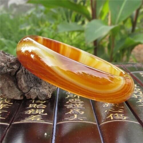 Natural yellow agate bracelet Chalcedony round BEAUTIFUL sweet women lady charm bangle bracelet luck Bangles Lady Party Gift