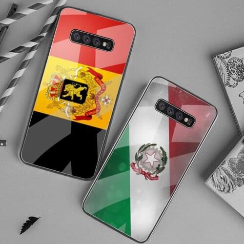 Ukraine Belgium Italy Flag National Emblem Phone Case Tempered Glass For Samsung S20 Plus S7 S8 S9 S10 Plus Note 8 9 10 Plus