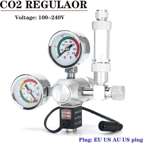 DIY aquarium CO2 regulator with bubble counter solenoid valve fish tank accessory system CO2 control pressure reducing valve