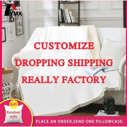 FYMX Customized Throw Blanket Sherpa Fleece Soft Blanket Personalized DIY Your Picture Rug Home Decoration For Bed Drop Shipping