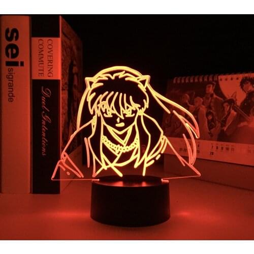 Anime Inuyasha Figure Led Night Light Lamp for Color Changing Usb Table Lamp Kids Bedroom Decoration Nightlight Gift for Child