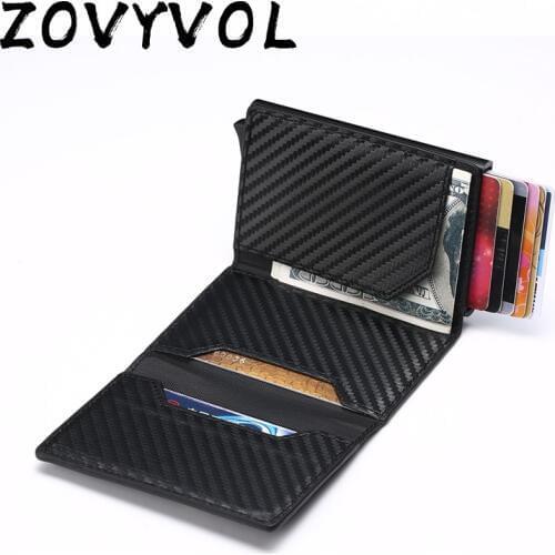 ZOVYVOL RFID Carbon Fiber Wallet PU Leather Card Case Single Box Smart Credit Card Holder 2020 New Arrival RFID Coin Purse