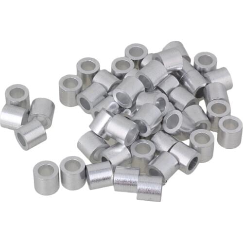 6mm Round Ferrules Sliver Aluminum Crimping Loop Wire Rope Clip Sleeves Clamps for M6 Wire Rope Pack of 100