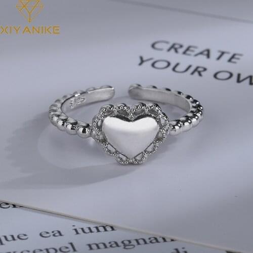 XIYANIKE 925 Sterling Silver Lace Love Heart Ring Female Fashion Personality Unique Design Handmade Jewelry Accessories Wedding