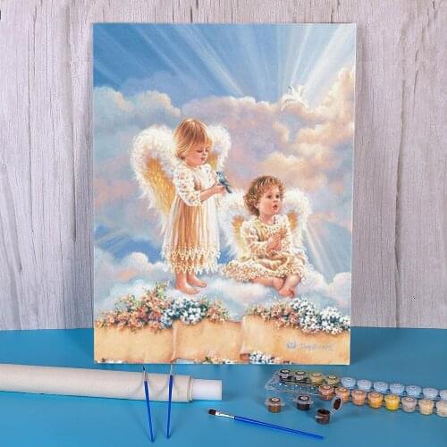 Angel Religion Paint By Numbers Kit Acrylic Paints 40*50 Paiting By Numbers Handmade For Kids For Wholesale