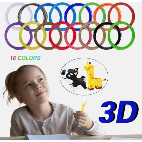 3D Pen Filament 1.75 mm PLA Filament 16/20 Colours 5/10m Each 3D Printing Materials Quality Filament for 3D Pen 3D Printer Pen