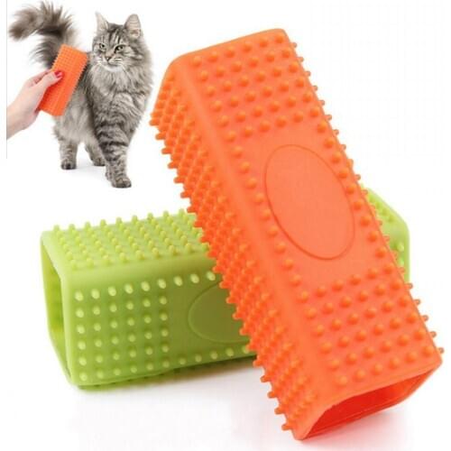 2020 New Dog Brush Silicone Soft Pet Massage Grooming Tool Dogs Cats Hair Shedding Cmob Large Dogs Cleaning Brush Pet Supplies